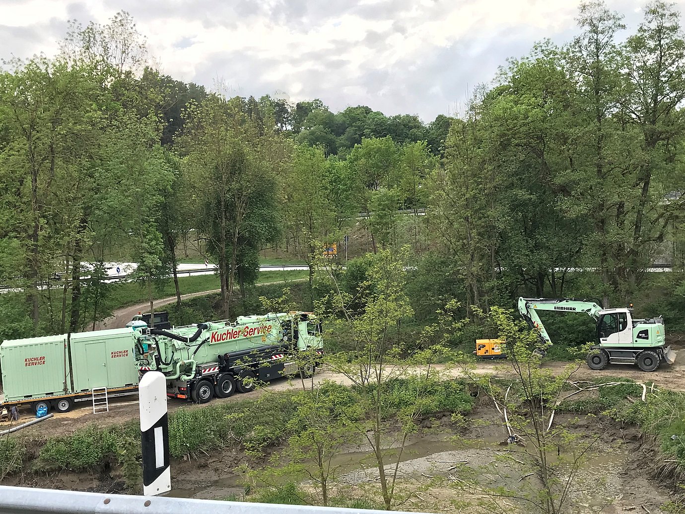 Saugbagger im Einsatz