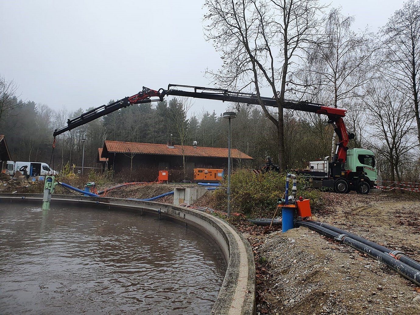 Auspumpen in Kläranlagen